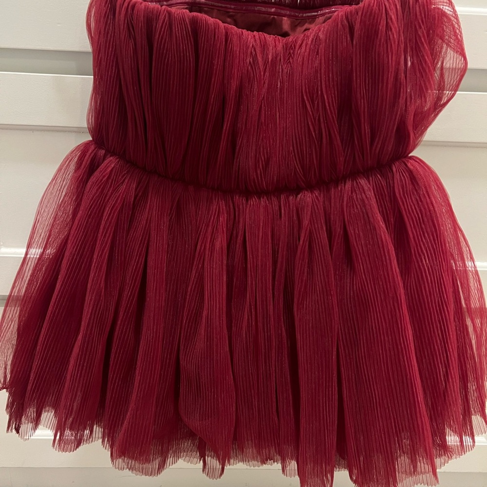 Zara Deep red wine womens strapless top. Would pair beautifully with any bottom. - Picture 2 of 5